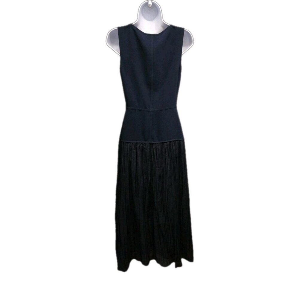 Reformation Womens Size 0 Navy Blue Cyra Pieced Drop Waist Maxi Dress - Picture 3 of 7
